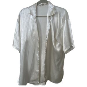 Vintage oversized silk button down blouse